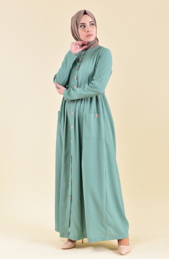 Front Buttoned Dress 1001-05 Green 1001-05