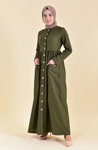 Front Buttoned Dress 1001-07 Khaki 1001-07