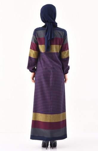 فستان بتصميم حزام وازرار 1010-03 لون ارجواني 1010-03