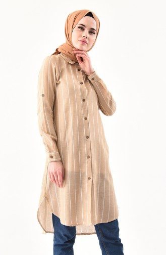 Çizgili Tunik 5409-03 Camel