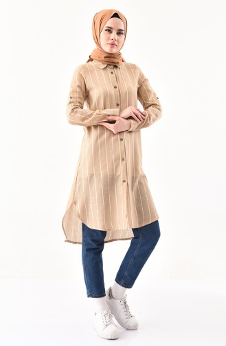 Çizgili Tunik 5409-03 Camel