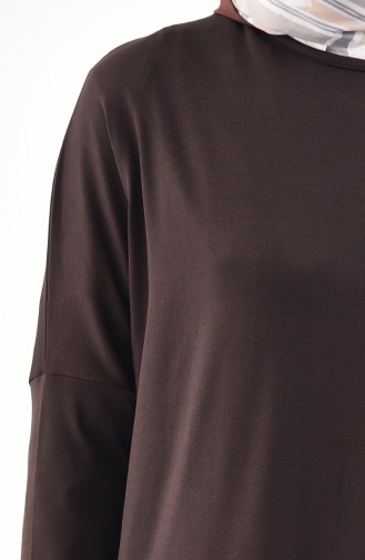 Bat Sleeve Long Tunic 7813-01 Brown 7813-01