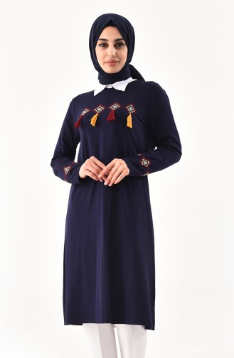 Embroidered Tunic  5885-01 Navy Blue 5885-01