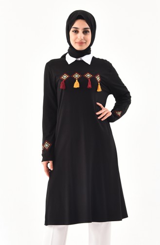 Embroidered Tunic 5885-04 Black 5885-04