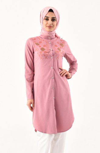 Sude Embroidered Tunic 3163-02 Dried Rose 3163-02