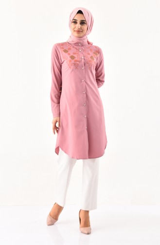 Sude Embroidered Tunic 3163-02 Dried Rose 3163-02