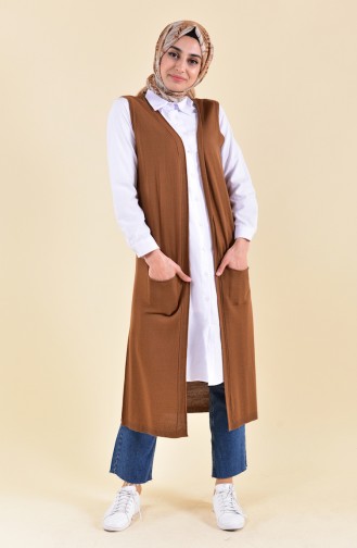 Gilet Tricot avec Poches 4128-03 Tabac 4128-03