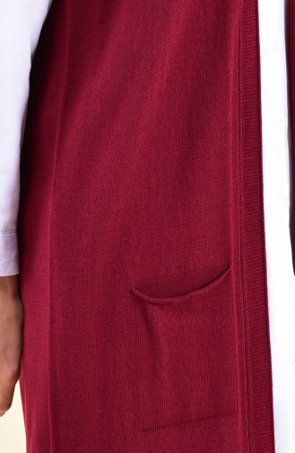 Slim Knitwear Pocket Vest 4128-06 Dark Claret Red 4128-06