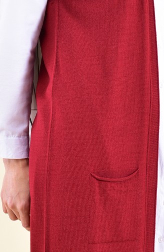 Slim Knitwear Pocket Vest 4128-08 Light Claret Red 4128-08