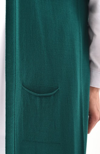 Slim Knitwear Pocket Vest 4128-10 Green 4128-10