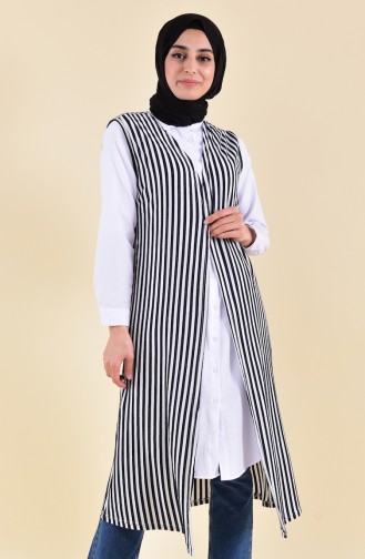 Striped Vest 7809A-01 Black 7809A-01