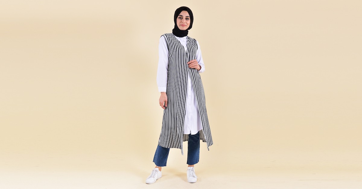 Striped Vest 7809A-01 Black 7809A-01 | Sefamerve