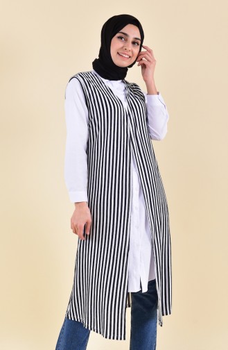 Striped Vest 7809A-01 Black 7809A-01