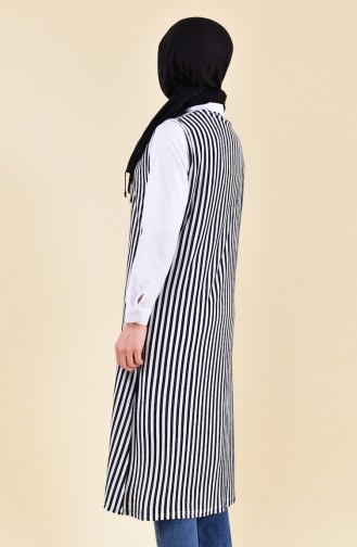 Striped Vest 7809A-01 Black 7809A-01