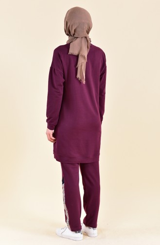 BWEST Striped Tracksuit 9002-03 Plum 9002-03