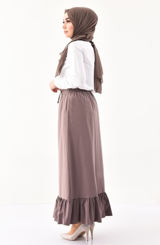 DURAN Elastic Waist Frilly Skirt 1114-06 Dark Mink 1114-06