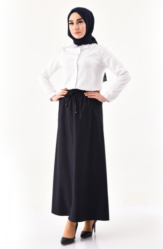 DURAN Elastic Waist Skirt 1202A-02 Navy Blue 1202A-02