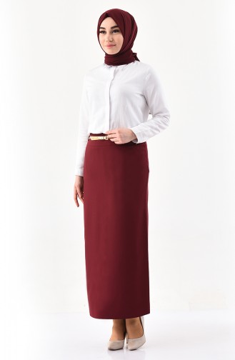 Belted Skirt  7002-03 Plum 7002-03