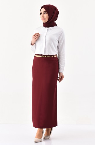 Belted Skirt  7002-03 Plum 7002-03