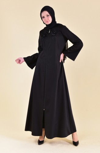 Abaya a Fermeture 5016-01 Noir 5016-01