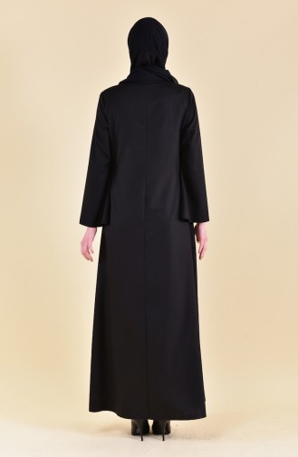 Abaya a Fermeture 5016-01 Noir 5016-01