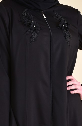 Abaya a Fermeture 5016-01 Noir 5016-01