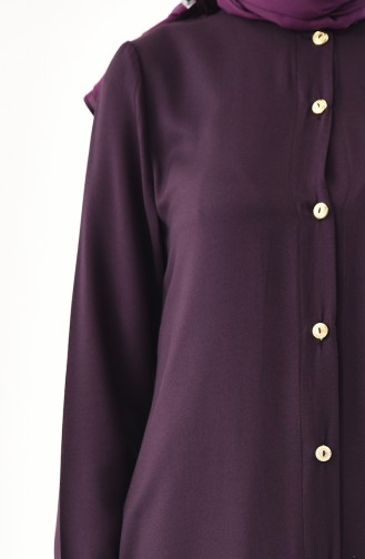EFE Buttoned Long Tunic 1111-09 Purple 1111-09