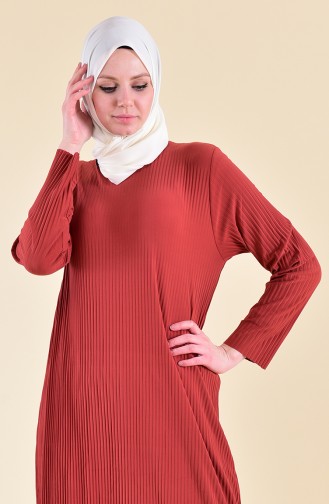 ايلميك فستان بتصميم طيات 5217-08 لون عسلي 5217-08