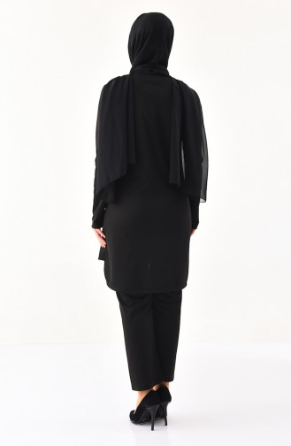 Payet Detaylı Tunik Pantolon İkili Takım 9001-05 Siyah 9001-05