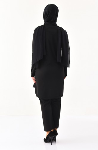 Payet Detaylı Tunik Pantolon İkili Takım 9001-05 Siyah