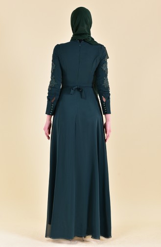 Robe de Soirée Perlées 8901-04 Vert emeraude 8901-04