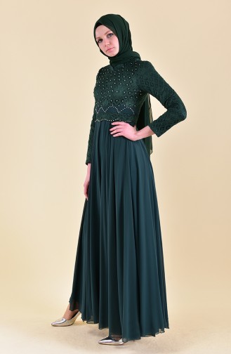 MISS VALLE  Ruched Evening Dress 8951-04 Emerald Green 8951-04