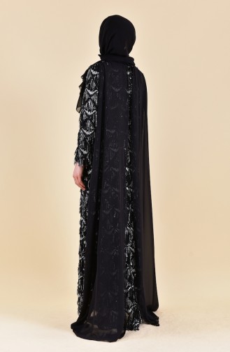 Sequin Tassel Evening Dress 4113-04 Black 4113-04