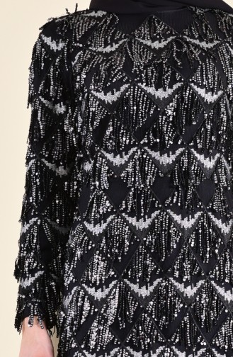 Sequin Tassel Evening Dress 4113-04 Black 4113-04