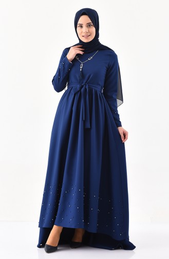Hell-Dunkelblau Hijab Kleider 8956-05