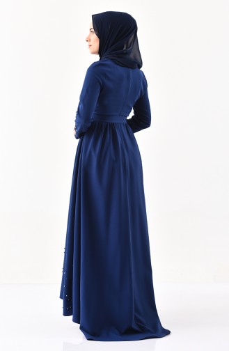 Hell-Dunkelblau Hijab Kleider 8956-05