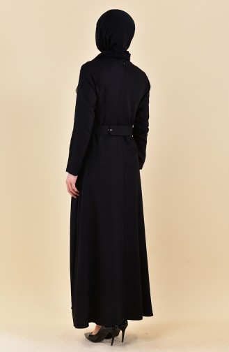 Schwarz Hijab Kleider 4112-01