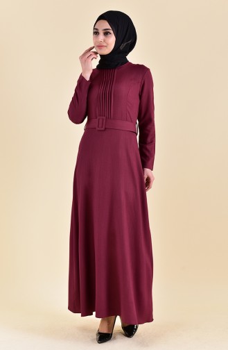 Weinrot Hijab Kleider 4112-02