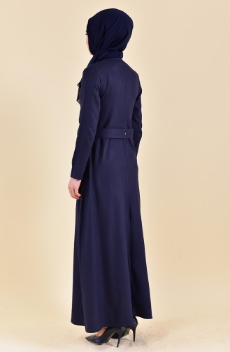 Dunkelblau Hijab Kleider 4112-03