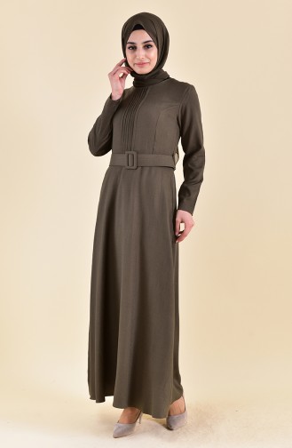 Khaki Hijab Kleider 4112-04
