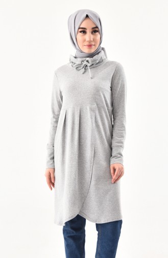 Balıkcı Yaka Spor Tunik 3070-09 Gri