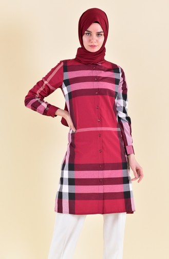Patterned Tunic 6351-02 Claret Red 6351-02