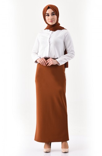 iLMEK Elastic Waist Pencil Skirt 5059-16 Taba 5059-16