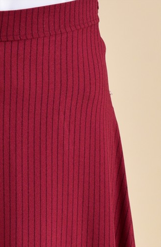 Striped Crepe Skirt 8148-02 Bordeaux 8148-02