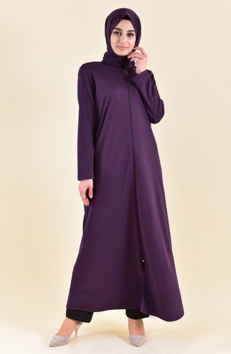 Abaya a Fermeture 7896-04 Pourpre 7896-04