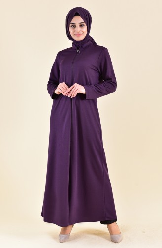 Abaya a Fermeture 7896-04 Pourpre 7896-04