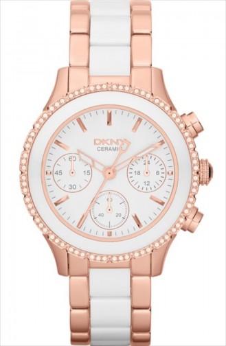 Dkny Bayan Çelik Seramik Kol Saati NY8825 Rose Gold Beyaz