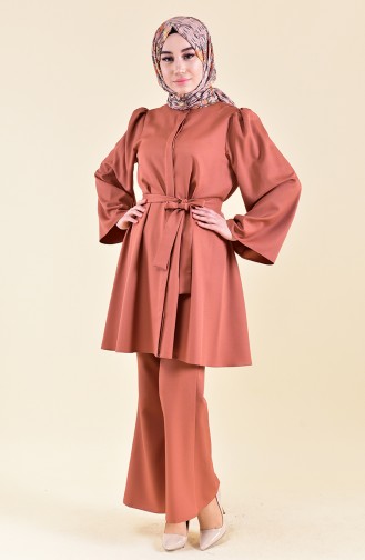ZEN Belted Tunic Trousers Double Suit 0218-06 Onion Shell 0218-06