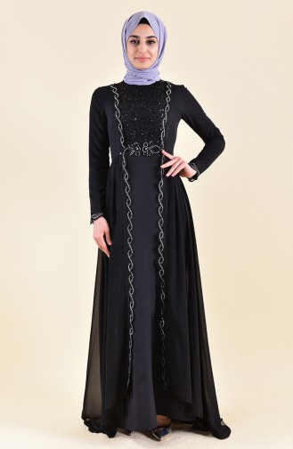 Schwarz Hijab-Abendkleider 52716-01