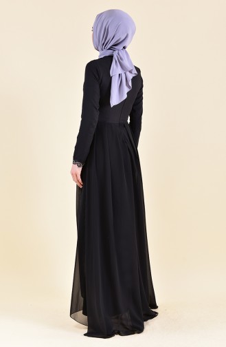 Black Hijab Evening Dress 52716-01